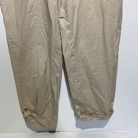 Talbots Mens Flat Front Straight Leg Elastic Waist Chino Pants Khaki Size 12 - Picture 2 of 10